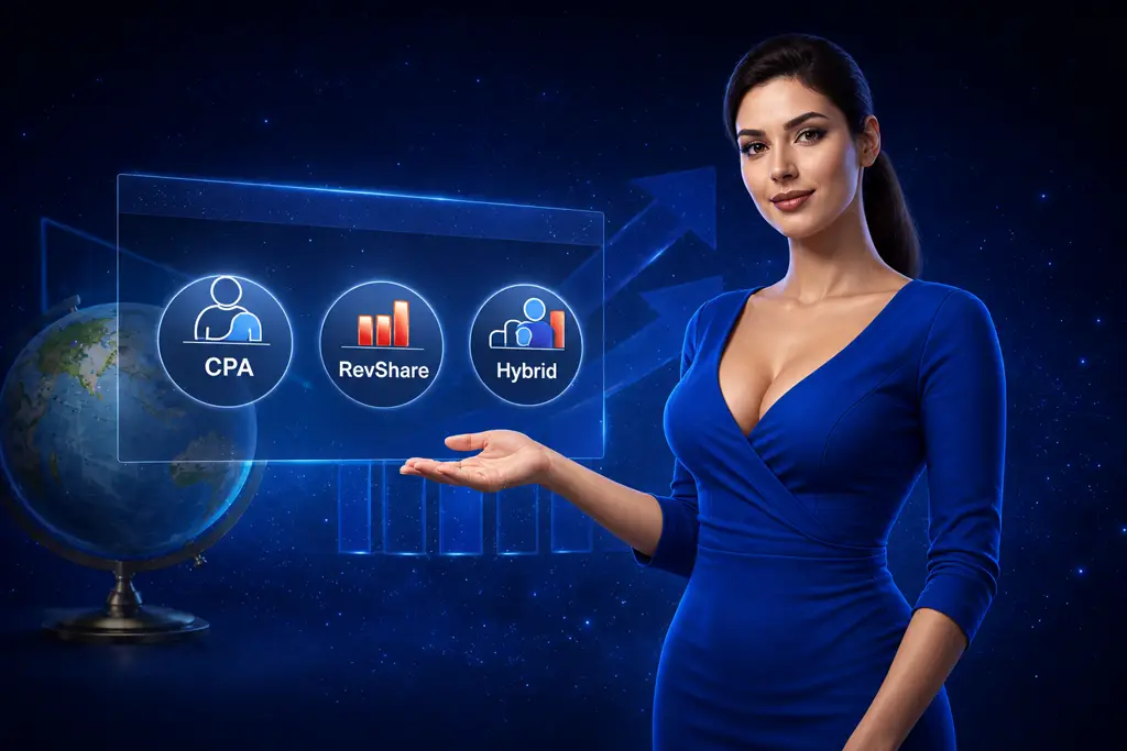 Ortaklık Programı CPA RevShare Hybrid Modelleri CPA, RevShare ve Hybrid gelir modelleri ile komisyon kazanç yapısı